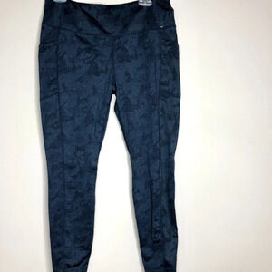 Mondetta Snakeskin Pattern Deep Blue Performance Luxury Leggings, Size L